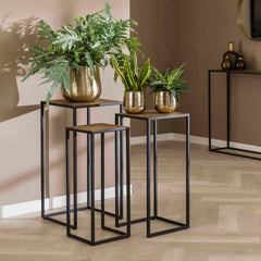 Plant Pedestal Set Mathilde – Metallic Bronze (Set of 3)
