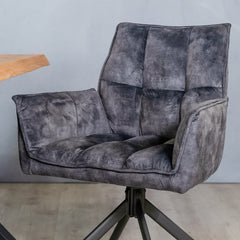 Velvet Eetkamerstoel Antraciet